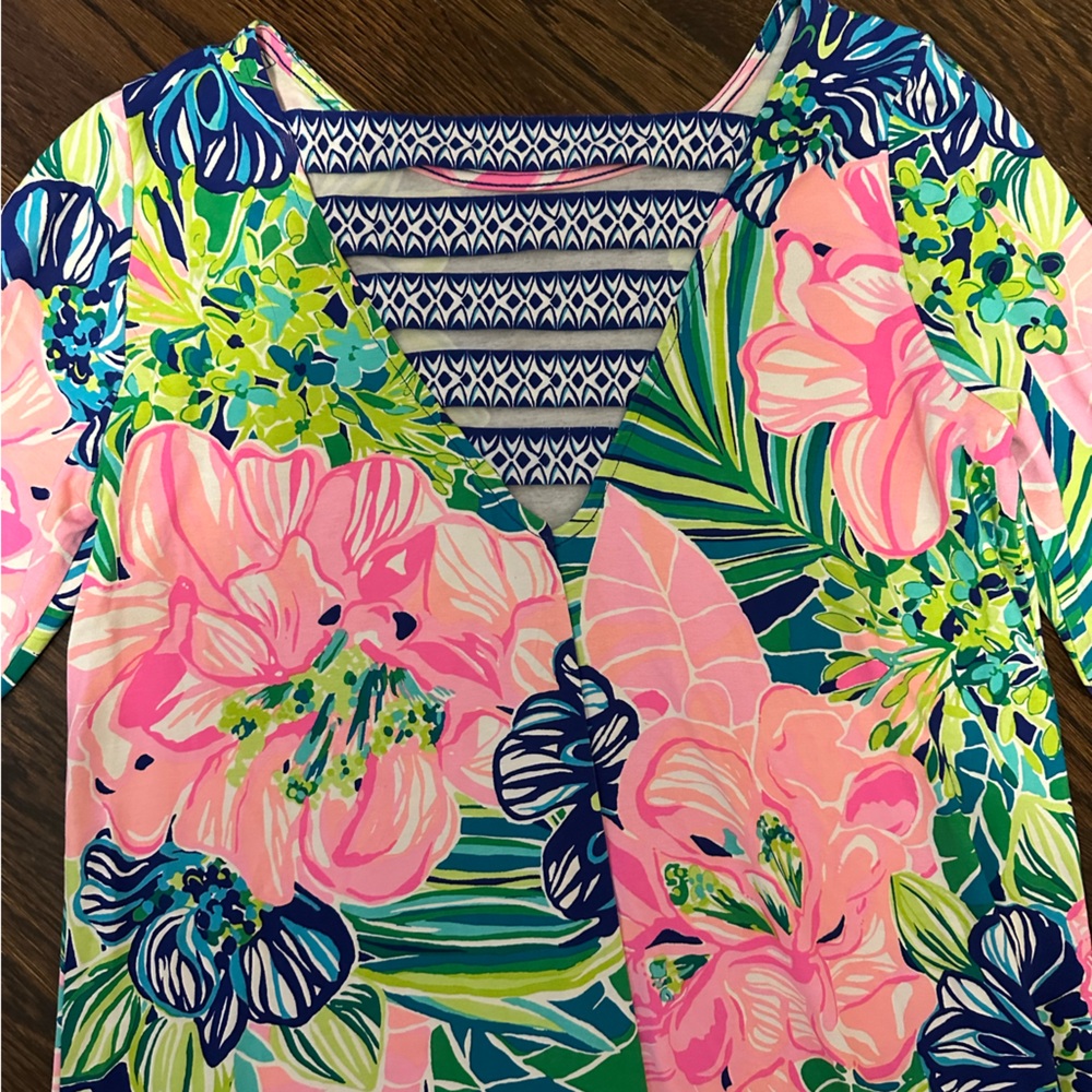 Lilly Pulitzer Blue and Pink Floral Mini Dress - Picture 5 of 6